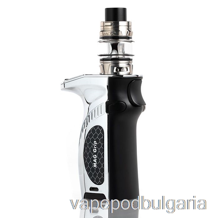 Vape 10000 Дръпки Smok Mag Grip 100w & Tfv8 Baby V2 Starter Kit Chrome Prism